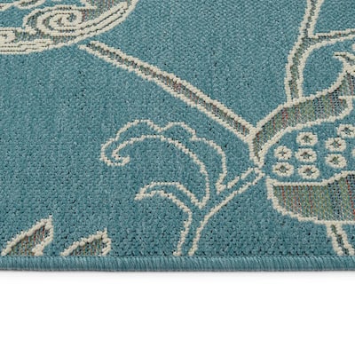 Amalie Collection Light Blue 5 ft. x 7 ft. 6 in. Rectangle Indoor/Outdoor Area Rug