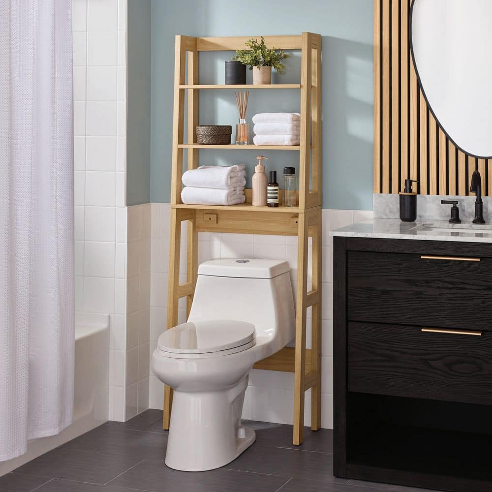 24 in. W x 65 in. H x 10 in. D Fluted Natural Oak Over The Toilet Storage price history on PriceWatchPro