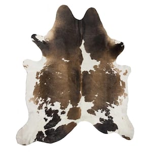 Josephine Taupe 6 ft. x 7 ft. Abstract Cowhide Area Rug