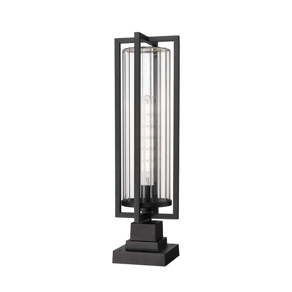 Aura 15.25 in. 1-Light Black Aluminum Hardwired Outdoor Marine Grade Pier M