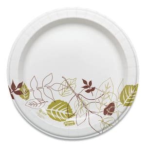 Pathways 8.5 in. Green/Burgundy Soak Proof Shield Heavyweight Disposable Paper Plates, WiseSize (500-Carton)