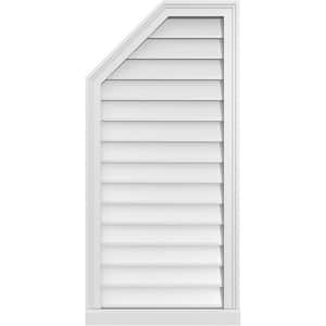20 in. x 42 in. Octagonal Surface Mount PVC Gable Vent: Decorative with Brickmould Sill Frame