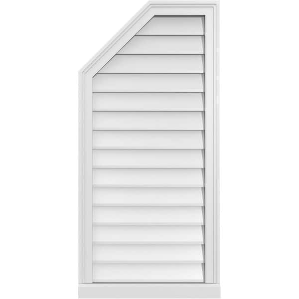 Ekena Millwork 20 in. x 42 in. Octagonal Surface Mount PVC Gable Vent: Decorative with Brickmould Sill Frame
