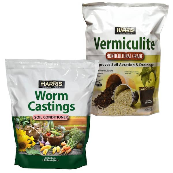 Harris 8 Qt. Premium Horticultural Vermiculite for Indoor Plants and 4 ...