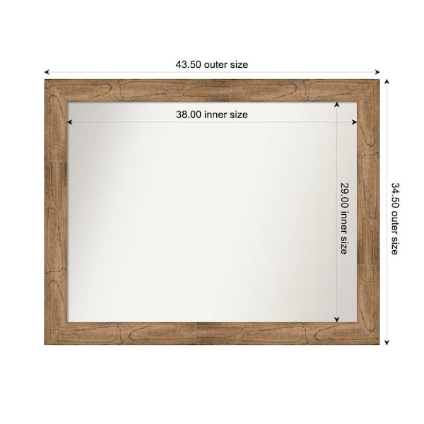 Amanti Art Owl Brown 43.5 in. W. x 34.5 in. Custom Non-Beveled Wood Framed Bathroom Vanity Wall Mirror