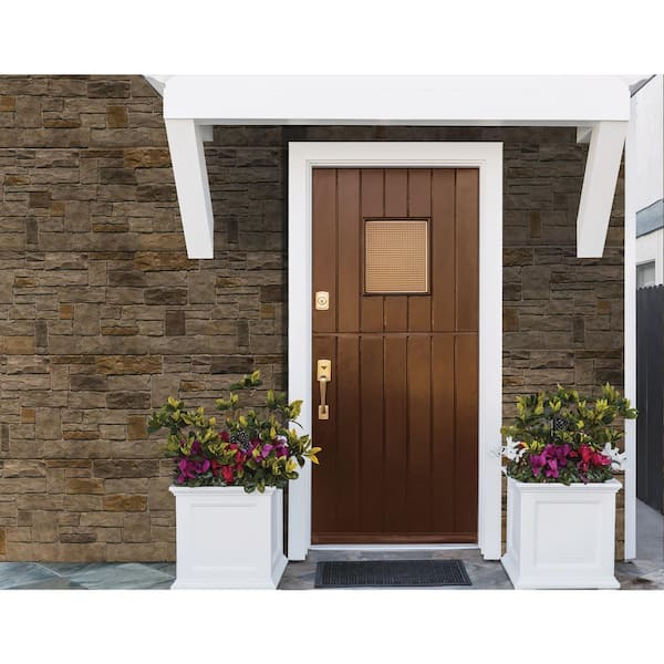 Novik 0.90 in. D x 20.25 in. W x 45 in. L Artisan Cut Polymer Stone Panel in Saddle