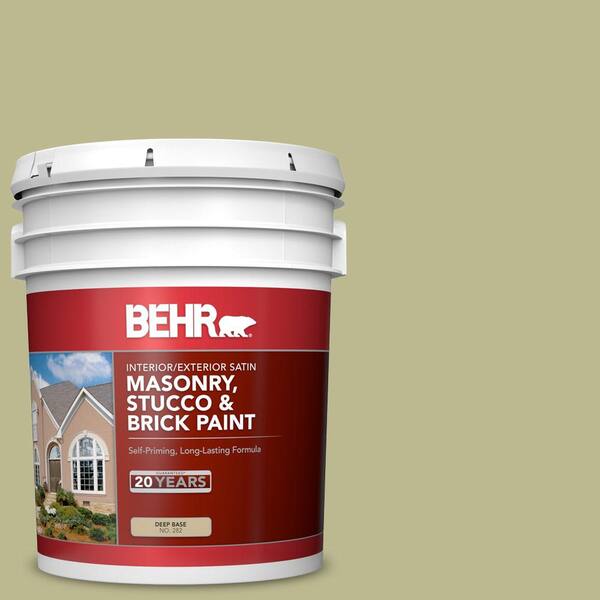 Behr 5 Gal S340 4 Back To Nature Satin Interior Exterior Masonry Stucco And Brick Paint 5 The Home Depot