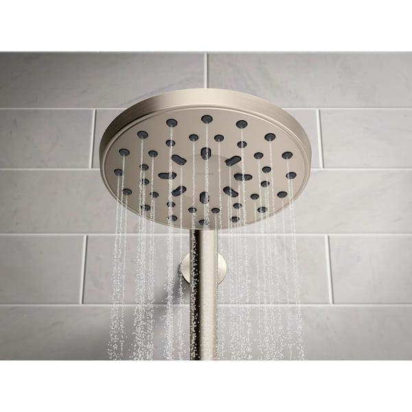 Viron 1-Spray Pattern 8 in. Wall Mount Fixed Shower Head in Vibrant Brushed Nickel