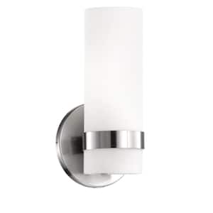 Milano 9 in. 1-Light 9-Watt Brushed Nickel Integrated LED Wall Sconce