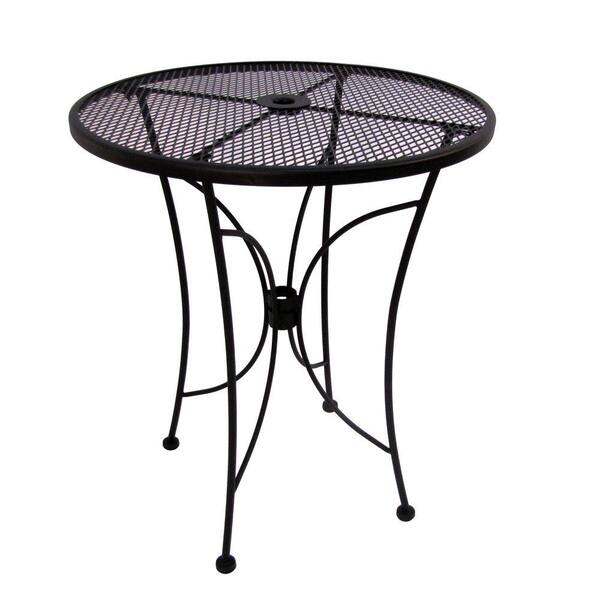 Arlington House Glenbrook 36 in. Black Round Counter Patio Table
