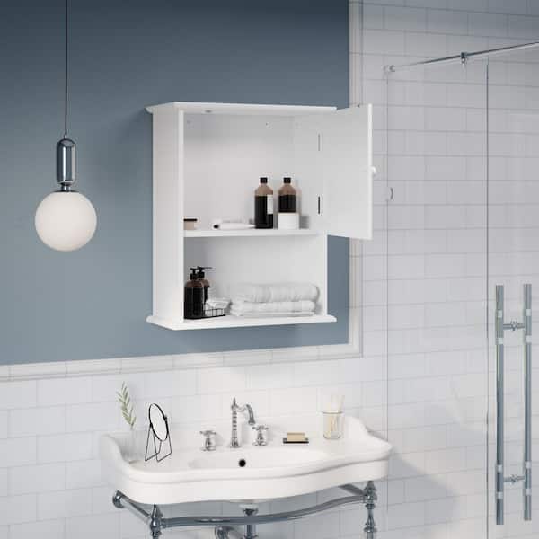 Wall Mounted Bathroom Storage Rack, Letter Graphic Clear Bathroom