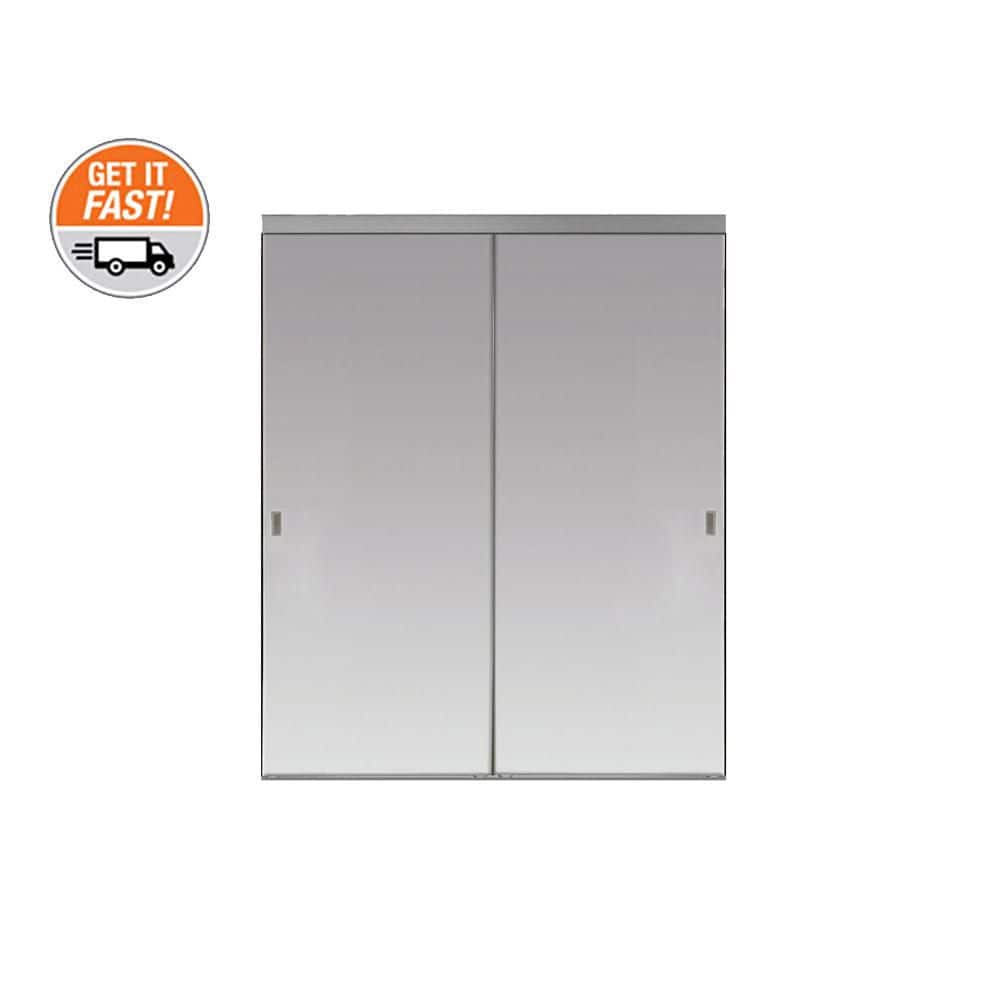 Impact Plus 72 in. x 80 in. Beveled Edge Backed Mirror Aluminum