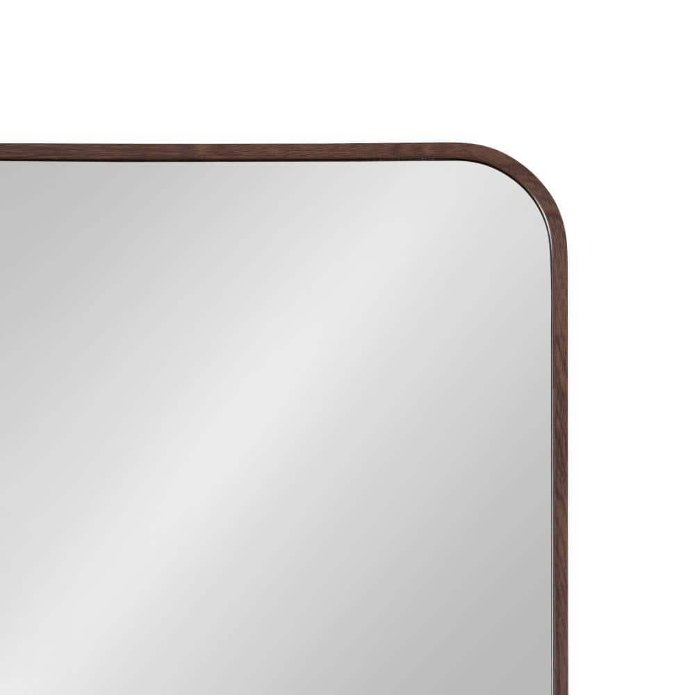 Zayda Sleek Walnut Brown Aluminum Rectangular Wall Mirror 24x36