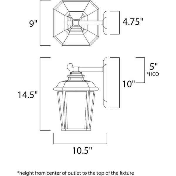 Radcliffe 9 in. W 1-Light Black Oxide Outdoor Wall Lantern Sconce