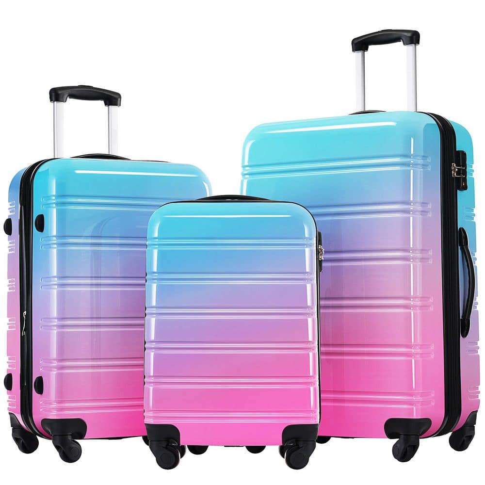 LIVACA 3-Piece Blue and Red Gradient Hardshell Expandable Spinner