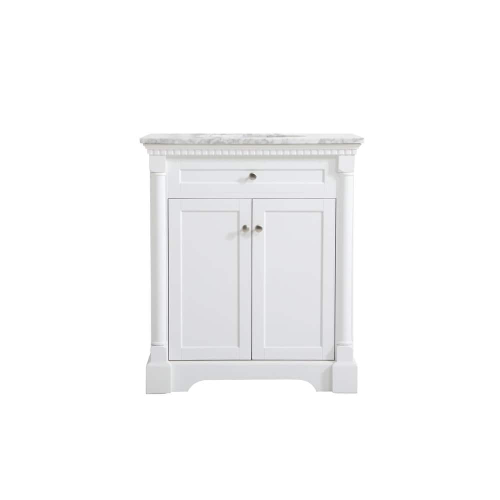 Simply Living 30 in. W x 21.5 in. D x 35 in. H Bath Vanity in White with Ca