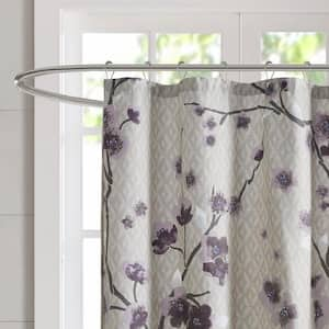 Isabella 72 in. Purple Cotton Shower Curtain