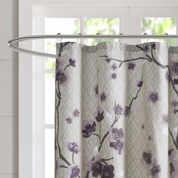 Isabella 72 in. Purple Cotton Shower Curtain