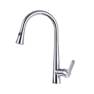 Single Handle Pull Down Sprayer Kitchen Faucet in Chrome with CUPC Certification in Stainless Steel