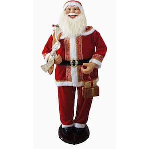 58 in. Dancing Santa with Naughty & Nice List, Gifts, Toy Sack, Standing Decor, Motion-Activated Christmas Animatronic