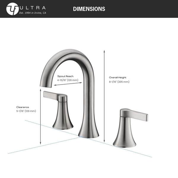 Ultra Faucets Nita 8 in. Widespread Double Handle Lavatory
