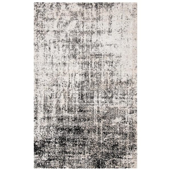 SAFAVIEH Adirondack Silver/Black Doormat 3 ft. x 4 ft. Distressed Area Rug