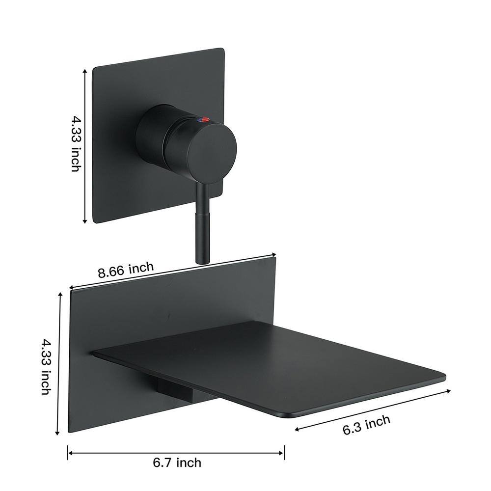 Matte Black Wall Mount Single Handle Brass Faucet