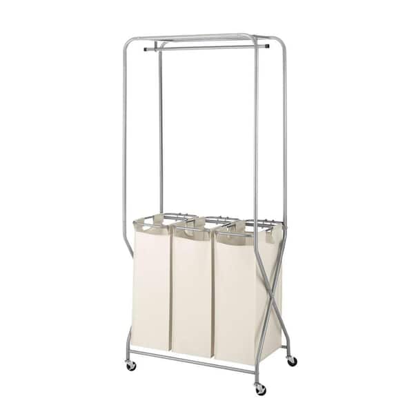 Easy Lift Chrome/Tan Triple Laundry Center
