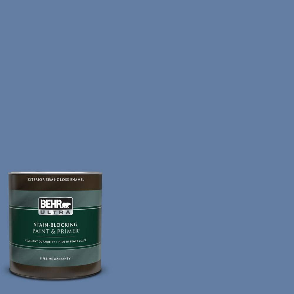 BEHR ULTRA 1 qt. #600D-6 Blueberry Patch Semi-Gloss Enamel Exterior ...