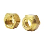 1/4" Brass FLARE NUT Short Forged Refrigeration/Air Conditioning 45° • Lot of 2 