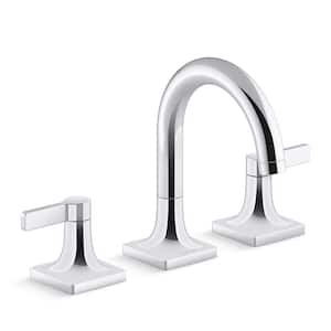 Contemporary 8 in. Widespread 2-Handle Bathroom Faucet in Polished Chrome