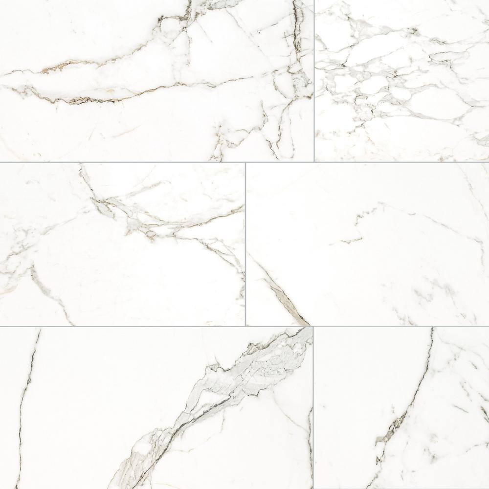 Michella Calacatta Isla 12 in. x 24 in. Polished Porcelain Marble Look Floor and Wall Tile (542.36 sq. ft./Pallet) price history on PriceWatchPro