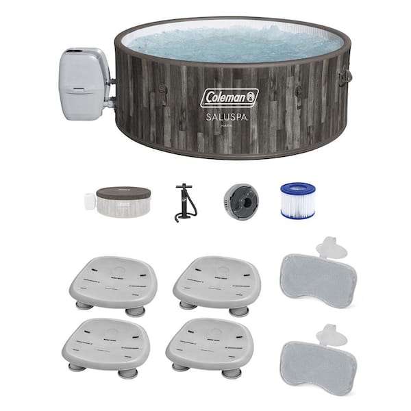 Bestway Napa 7-Person AirJet Hot Tub with 4-Pack SaluSpa Seat and 4 Headrest Pillows