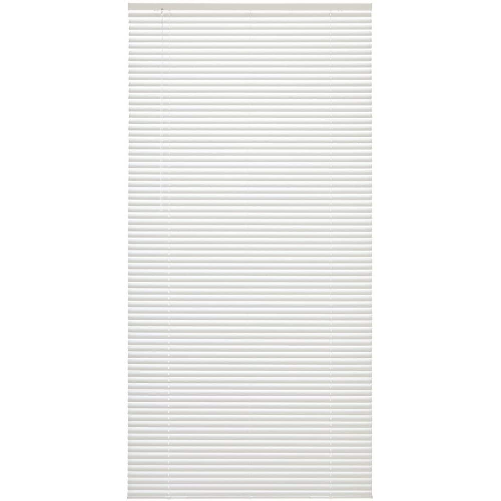 Alabaster Cordless Light Filtering 1 inches  Slats Vinyl Mini Blind - 30 inches W x 64 inches L