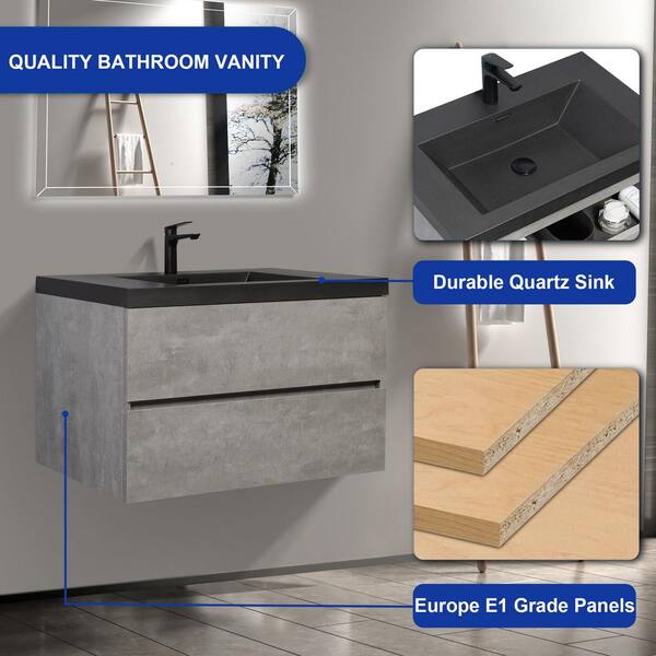 Feelive 41.93 in. W x 19.69 in. D x 22.44 in. H Wall-Mounted