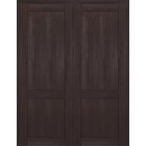 2 Panel Shaker 36 in. x 96 in. Both Active Veralinga Oak Wood Composite Solid Core Double Prehung Interior Door