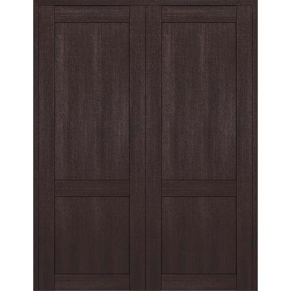 Belldinni 2 Panel Shaker 4880 in. Both Active Veralinga Oak Wood Composite Solid Core Double Prehung Interior Door