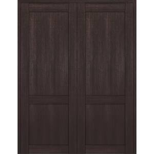 2 Panel Shaker 72 in. x 80 in. Both Active Veralinga Oak Wood Composite Solid Core Double Prehung Interior Door
