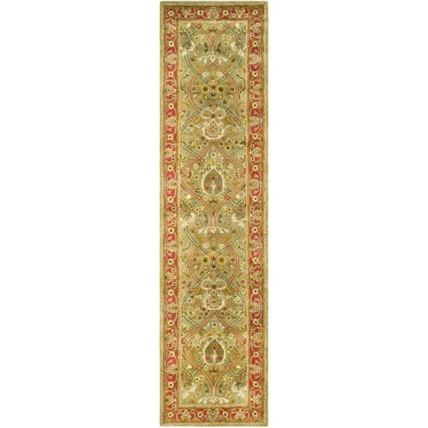 SAFAVIEH Persian Legend Light Green/Rust 3 ft. x 16 ft. Border Runner Rug