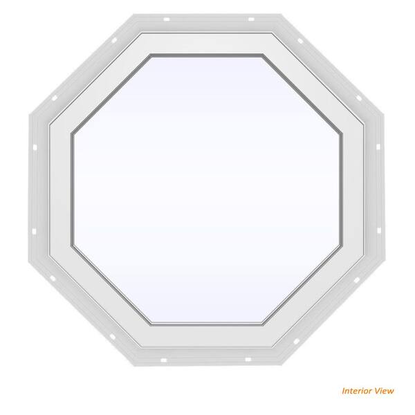 Jeld Wen 23 5 In X 23 5 In V 4500 Series White Vinyl Fixed Octagon Geometric Window W Low E 366 Glass Thdjw The Home Depot