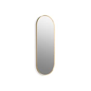 Essential 22 in. X 60 in. Capsule Decorative Bathroom Vanity Mirror in Moderne Brushed Gold
