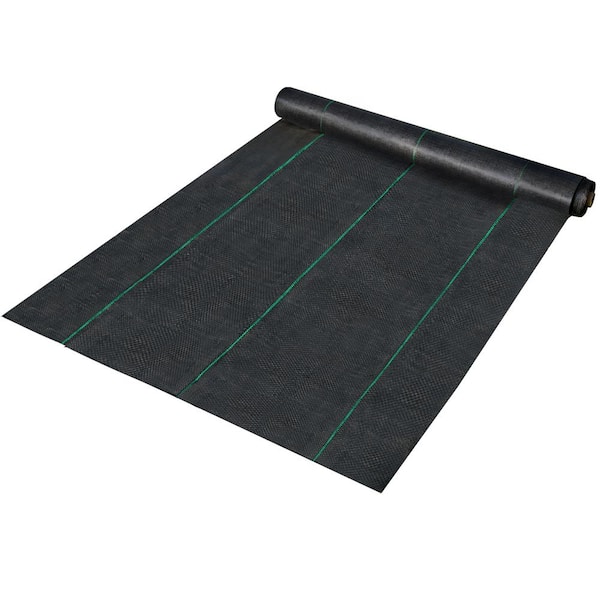 6 ft. x 300 ft. Heavy Duty PP Woven Weed Barrier, 2.4 oz. Landscape Ground Cover, 20-Year Durability