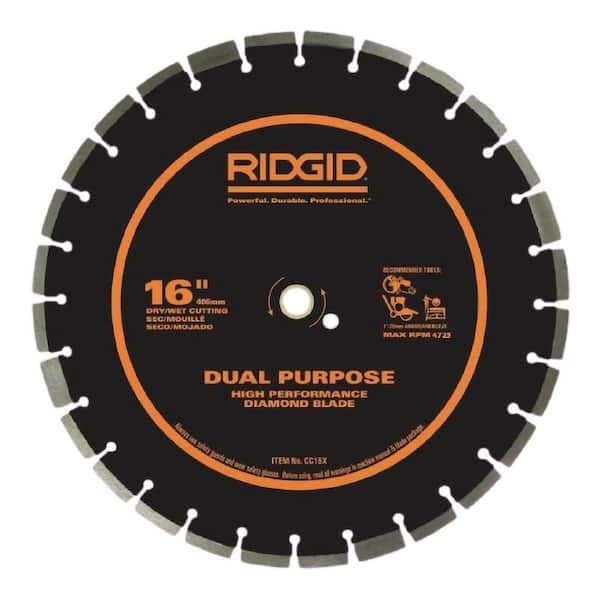 RIDGID 16 in. Dual-Purpose Walk-Behind Saw Diamond Blade