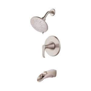 Brea Single-Handle 3-Spray Tub and Shower Faucet in Brushed Nickel with Waterfall Spout (Valve Included)