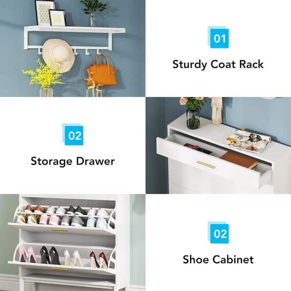 White shoe wall online shelves