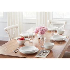 Kempton 16-Piece White Stoneware Dinnerware Set (Service for 4)