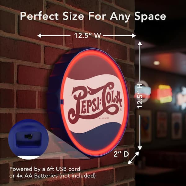 American Art Decor 12 in. Red and Blue LED Neon Rope Sign, ABS