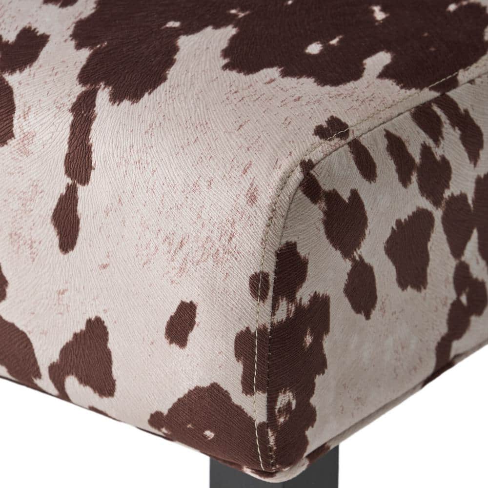 Plush Brown & White Cow Print Velvet Accent Chair