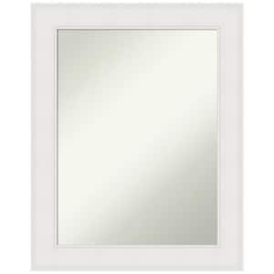 Textured White 23.25 in. x 29.25 in. Non-Beveled Coastal Rectangle Framed Wall Mirror in White