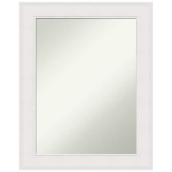 Amanti Art Textured White 23.25 in. x 29.25 in. Non-Beveled Coastal Rectangle Framed Wall Mirror in White